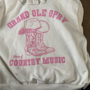 Grand Ole Opry Kids White Hoodie with Pink Graphic